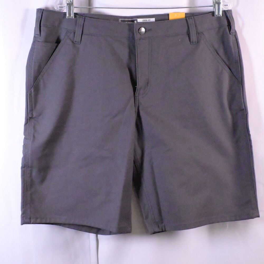 NWT Carhart Womens 16 37x10 Gray‎ Loose Fit Rugged Canvas 10" Work Shorts